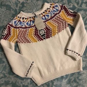Zara little girl knit tribal sweater 9-10